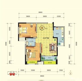 50-80小戶型兩室兩廳一衛(wèi)設(shè)計(jì)圖