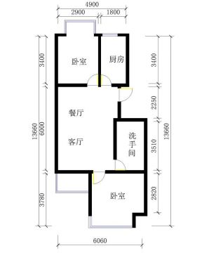 兩室兩廳一廚一衛(wèi)50-80小戶型圖