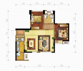 50-80一室一厅一卫小户型图