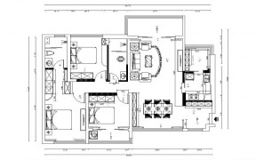 124平米三居室戶型圖設(shè)計(jì)