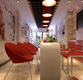 临街美甲店大厅吊顶装修效果图-每日推荐