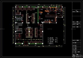 火锅店店铺布局cad平面图