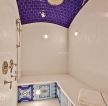 淋浴房喷头蓝色砖墙吊顶设计效果图