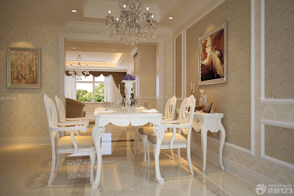 现代110-120平米室内欧式风格餐厅装修图片