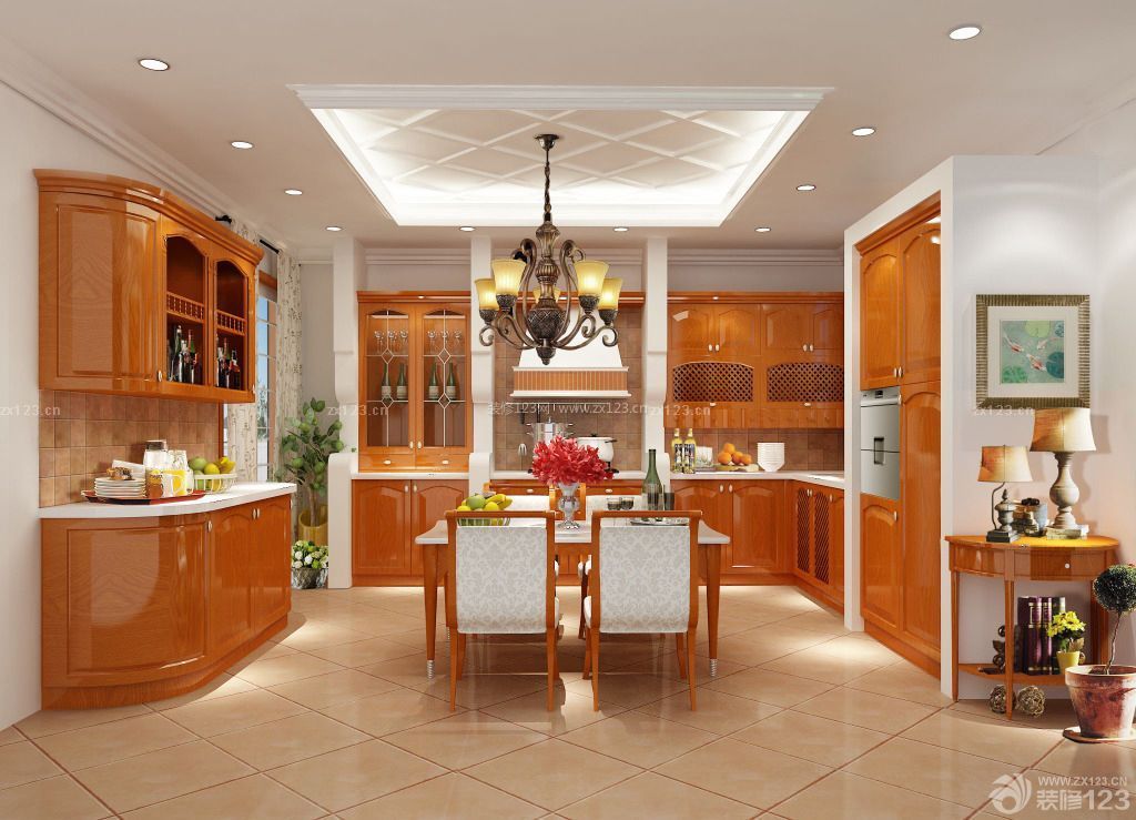 新古典主义风格厨房地面瓷砖设计效果图