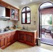 美式复古风格厨房地面瓷砖设计效果图