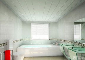 时尚现代整体浴室铝扣天花板设计样板间