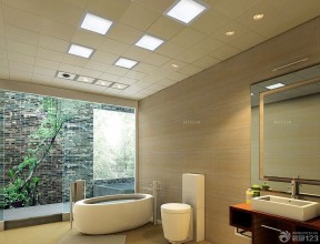 时尚大气浴室铝扣天花板装修设计效果图