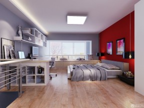 美式80-90平米小复式卧室装修效果图