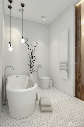 60平米两室一厅小户型 白色浴缸