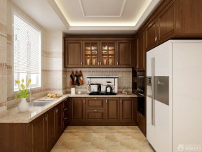 经典复古风格厨房地面瓷砖铺贴效果图