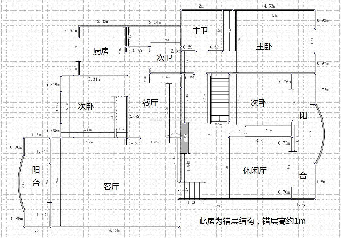 時尚簡約120平米聯(lián)排別墅戶型圖