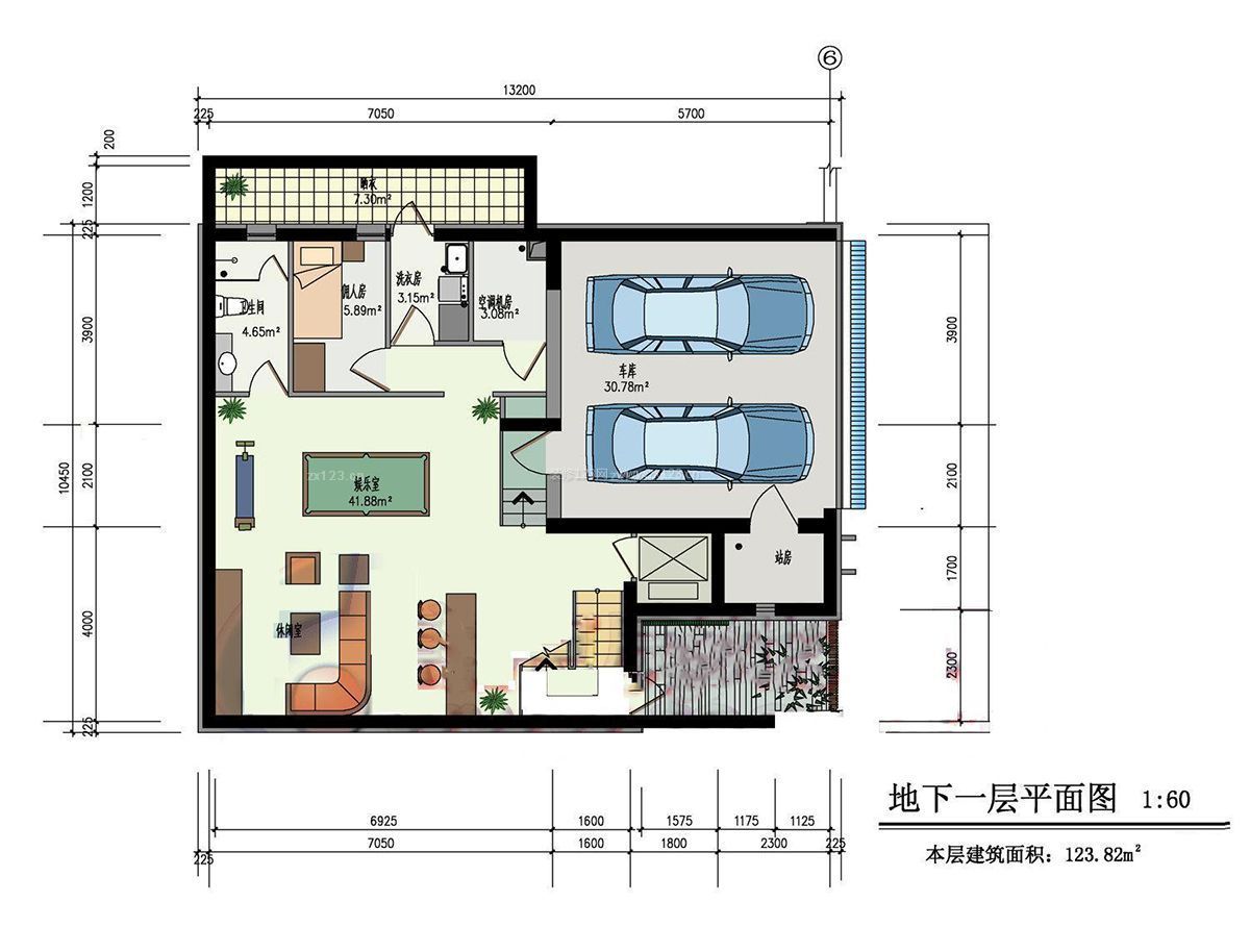 現(xiàn)代120平米聯(lián)排別墅戶型圖