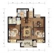 温馨美式120平方三室一厅房屋平面图