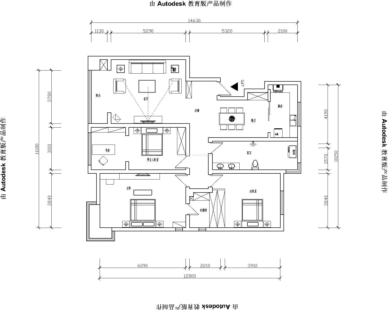 165平米房屋戶型圖