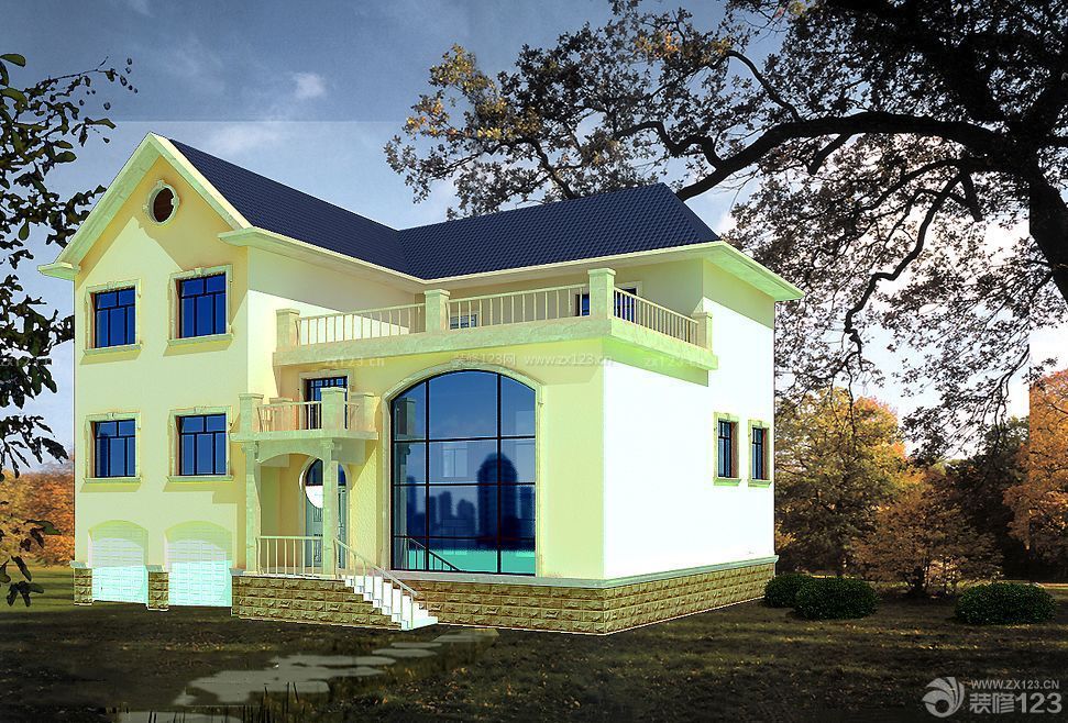 欧式风格独栋120平米农村别墅设计图