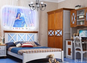 家装美式风格90后女生房间的布置图片