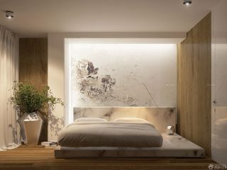 日式家装110平米房子卧室榻榻米床装潢图