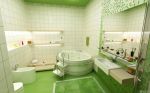 家庭浴室绿色瓷砖设计图