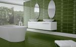 现代浴室绿色瓷砖设计图
