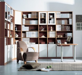 130平米新房装修设计图 组合书架桌