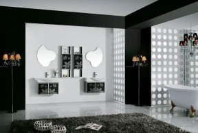 8万三居室130平米装修 黑白风格