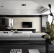 黑白简单时尚120平方米别墅客厅装修图片
