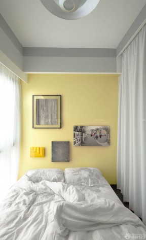 紧凑60平米小房间黄色墙面装修效果图