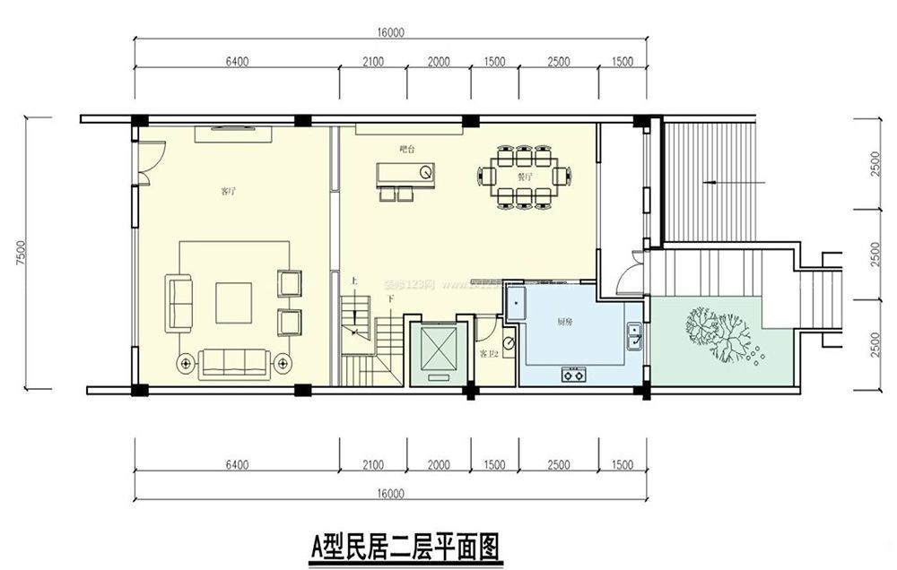 110平米美式小別墅戶(hù)型圖