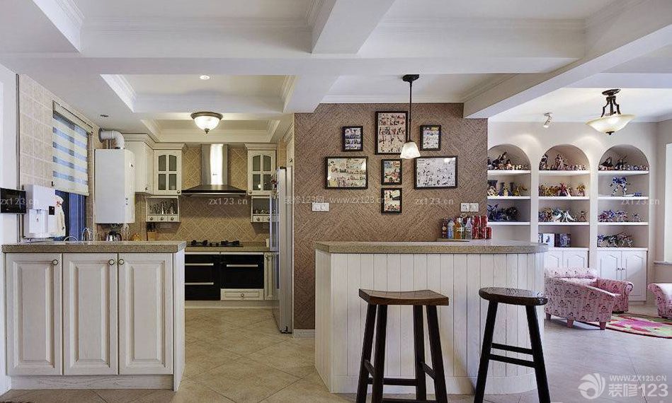 140平米跃层房屋厨房吧台装修设计案例