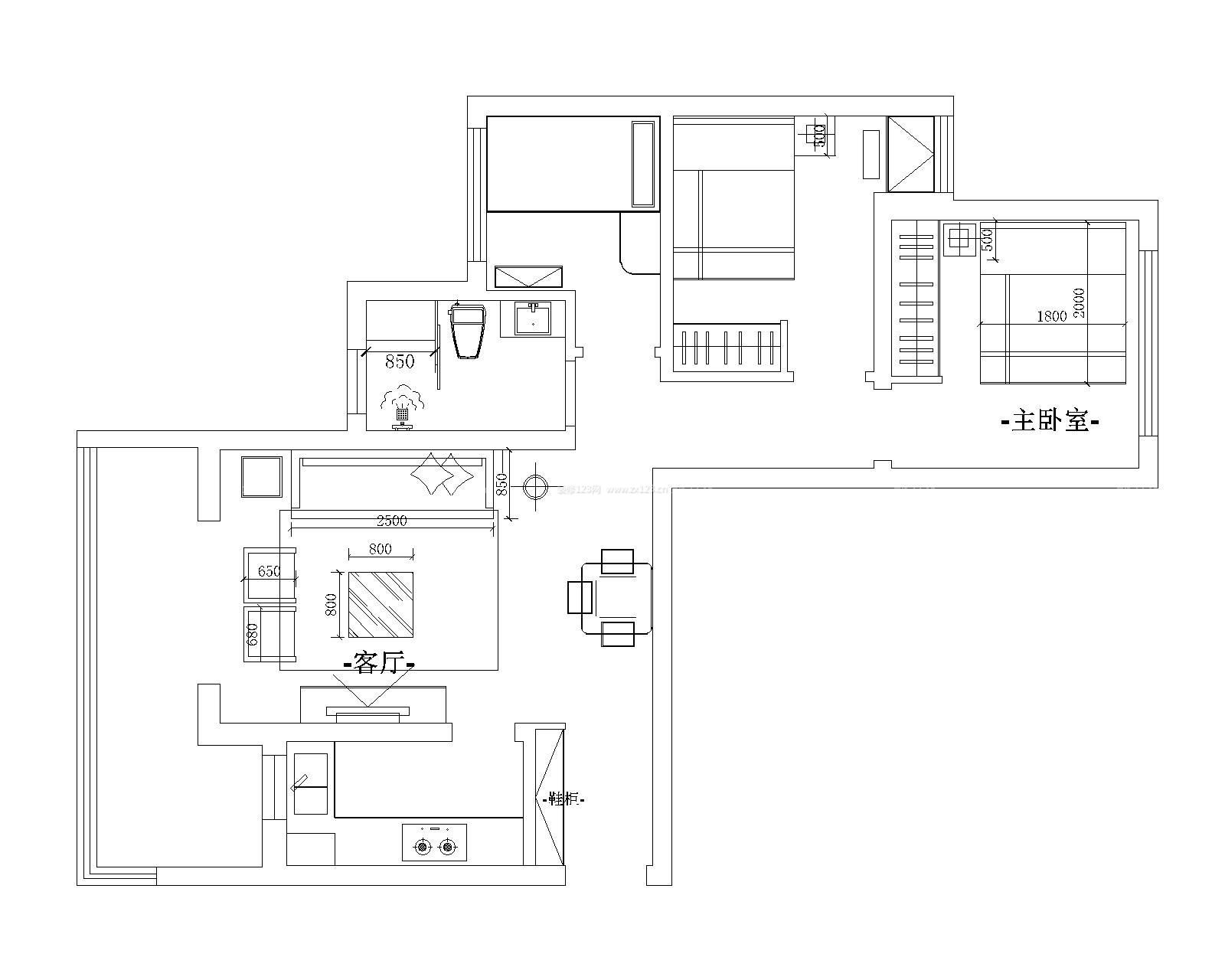 96平米房屋戶型圖