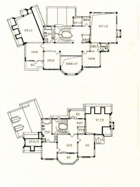 別墅110平米三室兩廳一衛(wèi)戶型圖