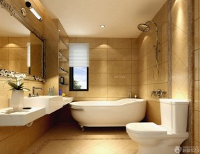70平米一室一厅装修效果图 白色浴缸装修效果图片