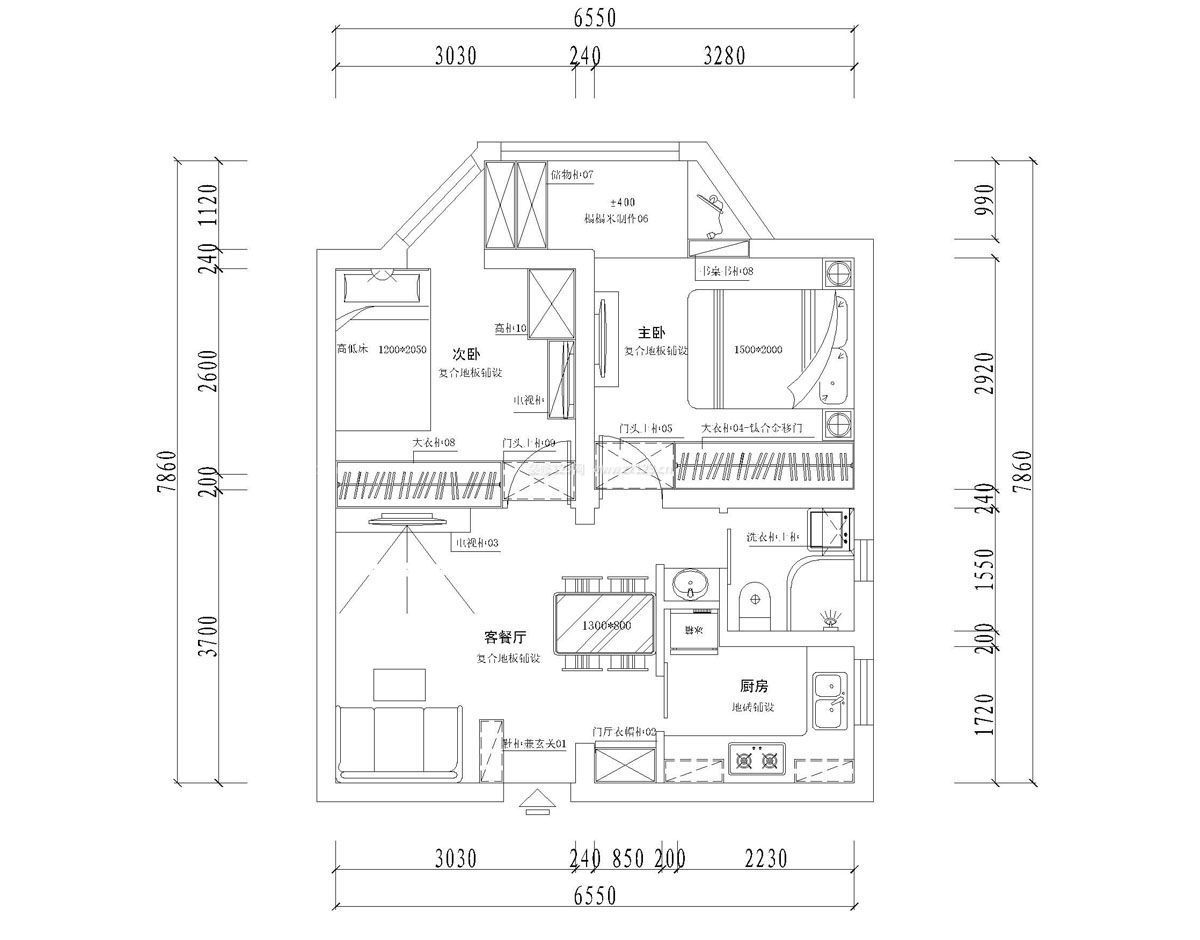 最新70平米小戶型房間設(shè)計(jì)平面圖