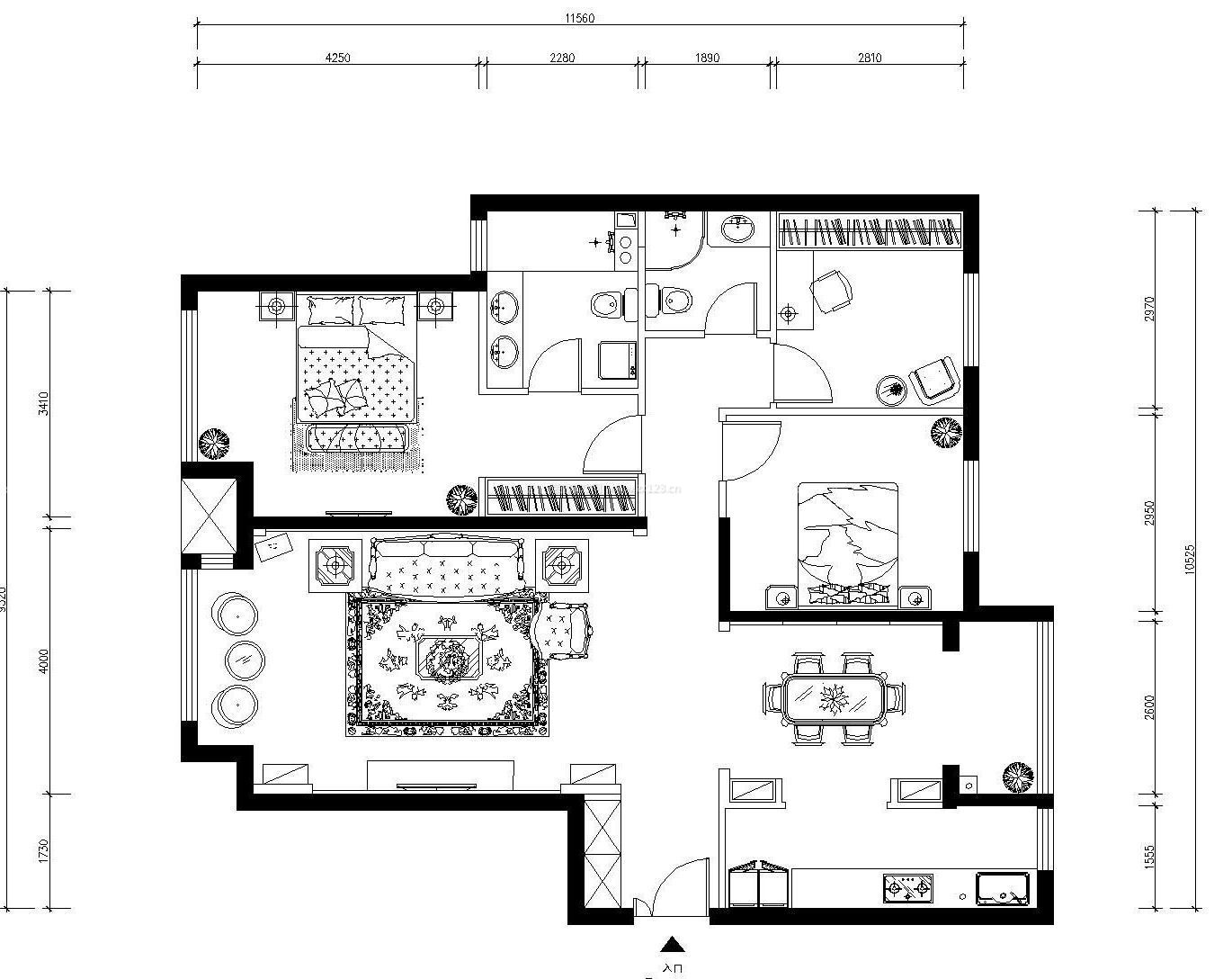 最新130平米三室兩廳經(jīng)典戶型圖欣賞