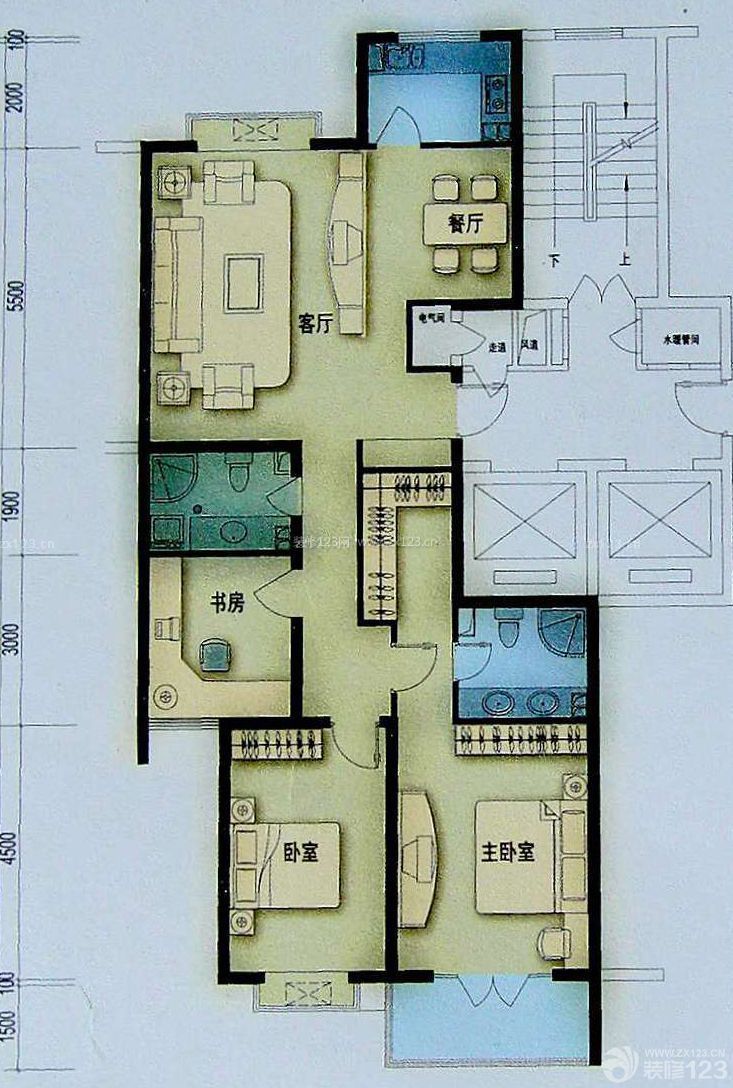 130平米二室二廳戶型圖大全2023