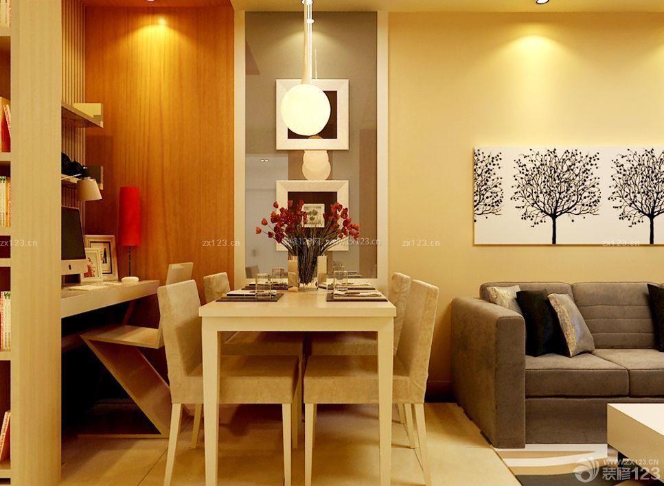 温馨60平方两室一厅餐桌椅子装修效果图