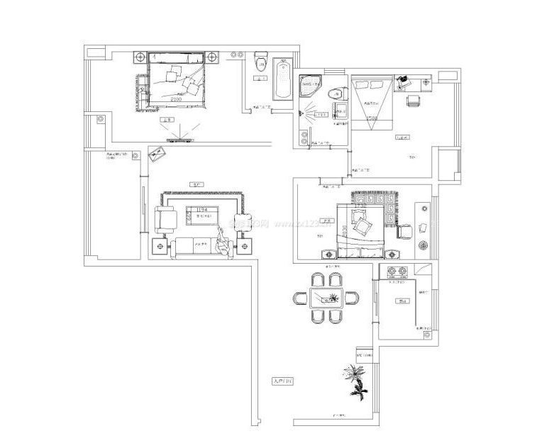 最新130平米三室兩廳最佳戶型圖戶型圖