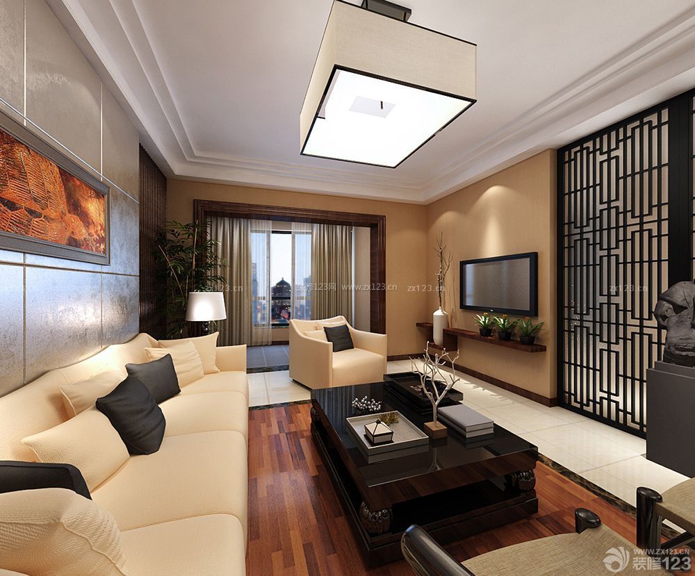 新中式风格150平米客厅装修效果图欣赏