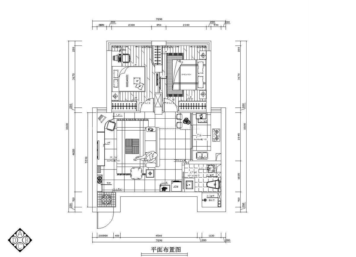 70平米小戶型平面圖布局