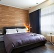 70平米的房子床头木质背景墙简单装修效果图片