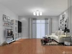 80多平米便宜的浅棕色木地板客厅装修效果图