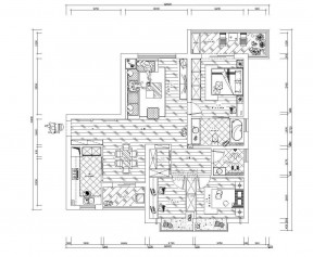 個性130平米四室兩廳雙衛(wèi)戶型圖