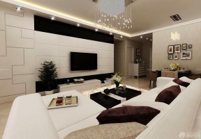 70平米的房子简单装修 2020客厅电视背景墙