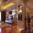 欧式风格150平方米跃层客厅浅棕色木地板装修效果图片