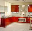 时尚绚丽厨房设计图红色橱柜装修图