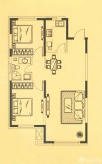 最新100平方兩室兩廳一廚一衛(wèi)裝別墅戶型圖