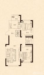 100平方兩室兩廳一衛(wèi)別墅戶型圖