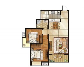 最新100平米两室两厅一厨一卫别墅户型图