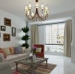 70平米小户型客厅纯色窗帘装修效果图片